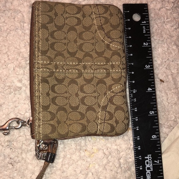 COACH  brown monogram wristlet & hang tag  matching pieces available separately - Picture 6 of 12